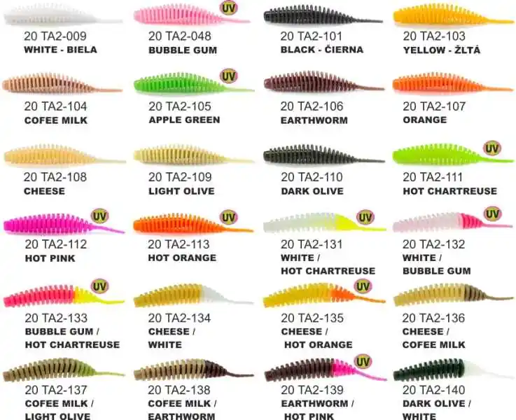 Ihned K Objednání Dipované umělé nástrahy FishUP Tanta 51mm-2,0 "/ 9ks Barva: Bubble Gum / Hot Chartreuse