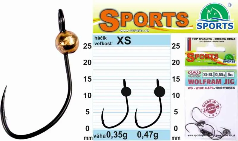 Nejlepší Cena Vanfook Wolfram JIG WG 5ks vel.XS velikost XS - 0,47g