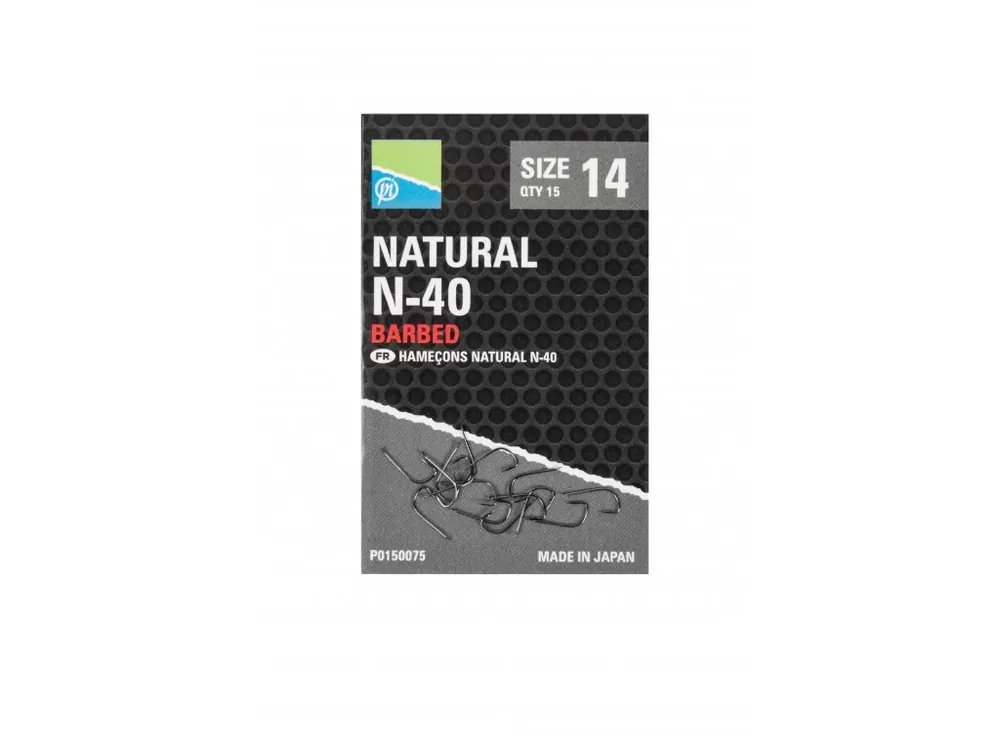 Preston Háček Natural N-40 hooks Velikost háčku 12 Výprodej