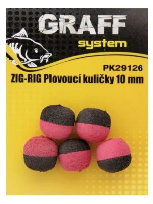 ZIG-RIG Plovoucí Kuličky GRAFF 10mm / Černo - Červená Nízká Cena