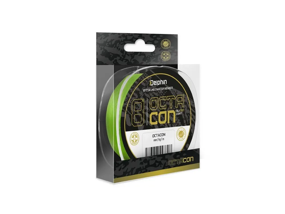 Poslední Šance Pletená šnůra Delphin OctaCON / fluo zelená 0,18mm 11,5kg 135m
