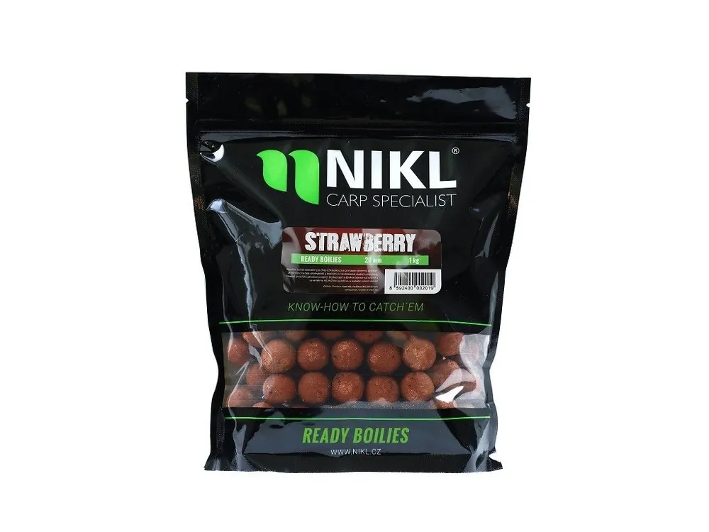 Super Cena Boilie NIKL Ready STRAWBERRY - 24 mm, 1 kg